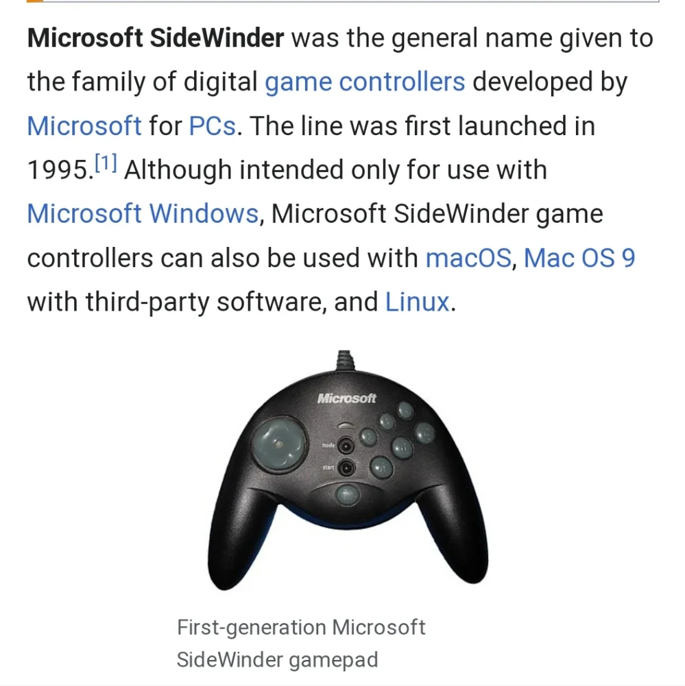 MICROSOFT SIDEWINDER 1ST GENERATION GAME PADS (2) & CD SET NWT/NWOT/EUC Rare!